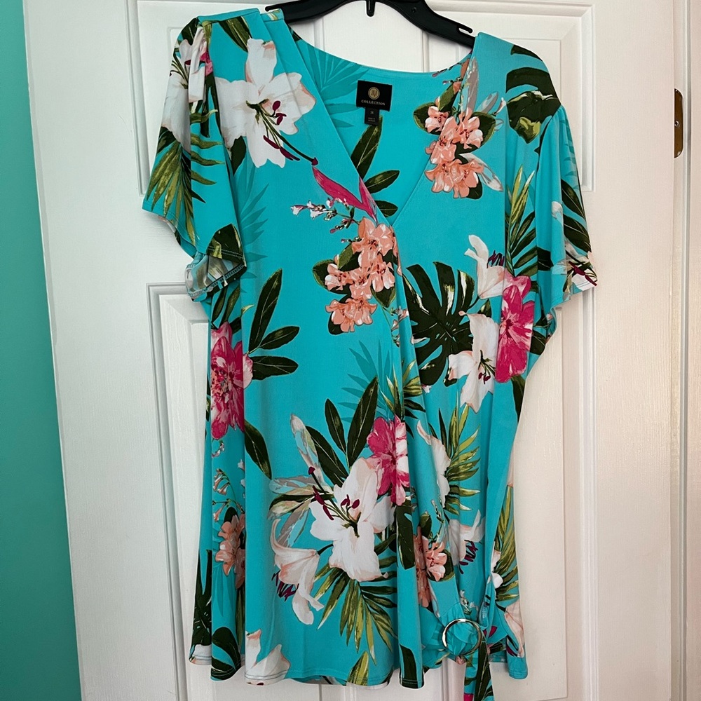 JM Collection Floral Top 3X New